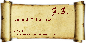 Faragó Borisz névjegykártya