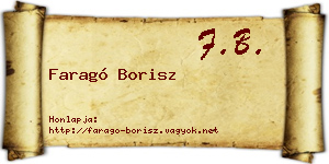 Faragó Borisz névjegykártya